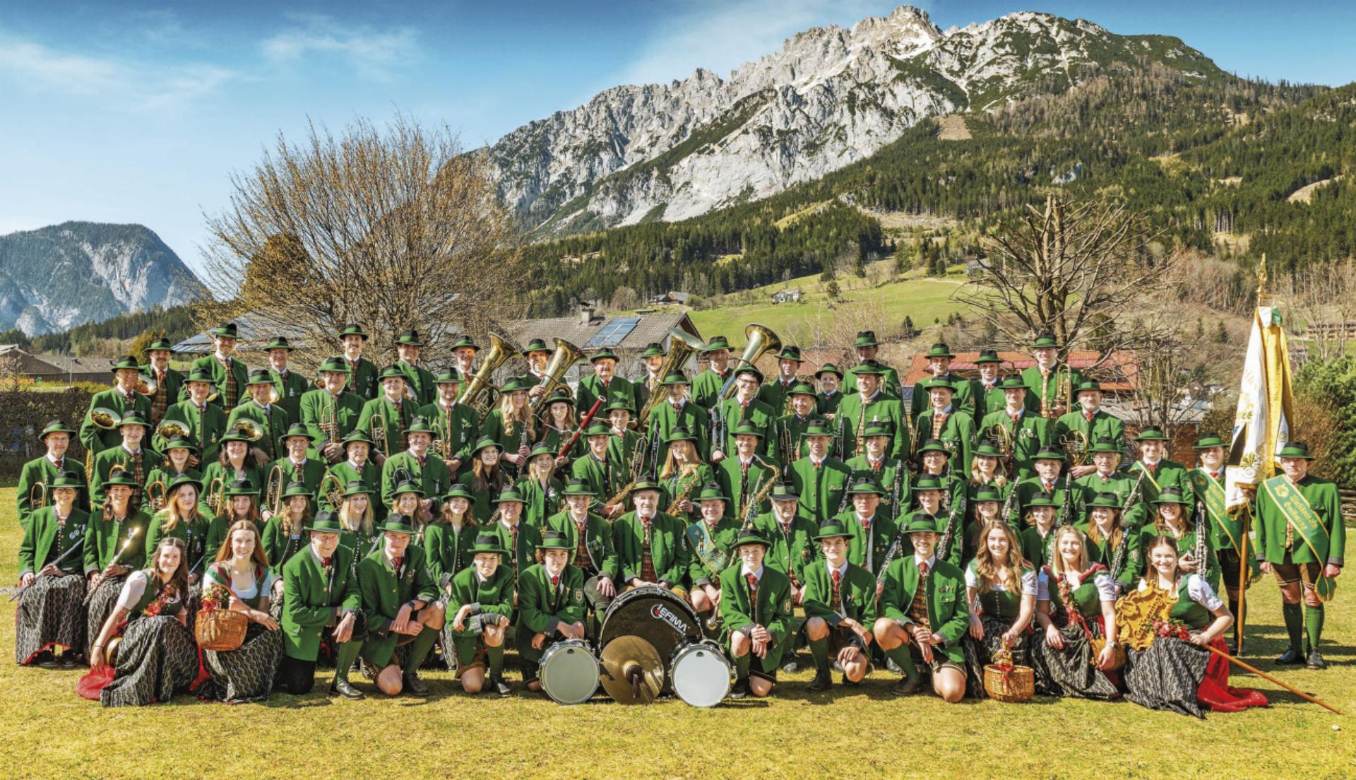 Die Trachtenkapelle Gröbming gibt bei der 54. Auflage ihres Wunschkonzerts ein abwechslungsreiches Programm zum Besten. Foto: David Stocker - Das Bild wird blockiert. – Möglicherweise durch einen aktiven Adblocker.