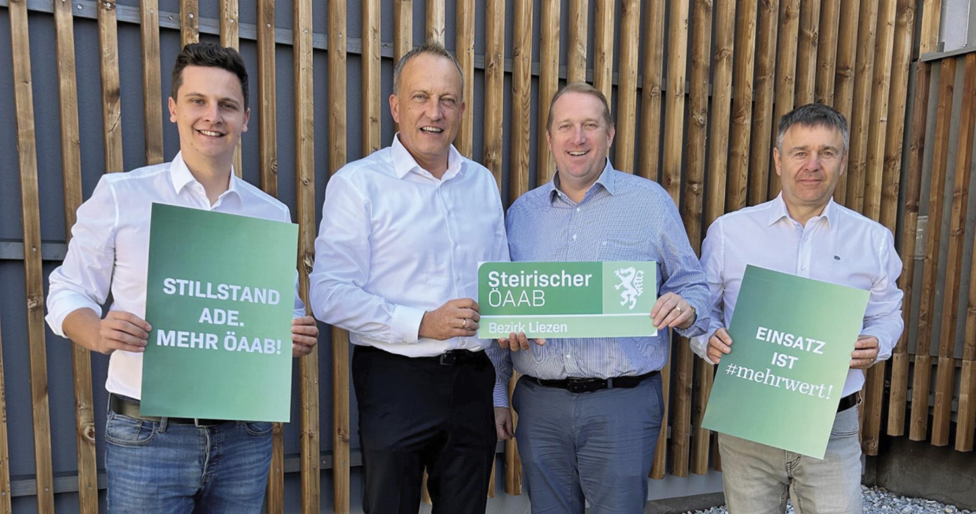 Der ÖAAB diskutierte in Liezen: Landesgeschäftsführer Lukas Tödling, Bezirksobmann Armin Forstner und Landesobmann Günther Ruprecht (von links). Foto: ©ÖAAB