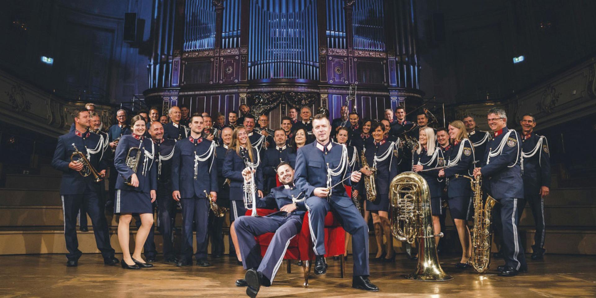 Rund 65 Musiker der Polizeimusik Steiermark bringen unter der Leitung von Kapellmeister Christoph Grill die größten Musicalhits auf die Bühne. Foto: LPD Steiermark - Das Bild wird blockiert. – Möglicherweise durch einen aktiven Adblocker.