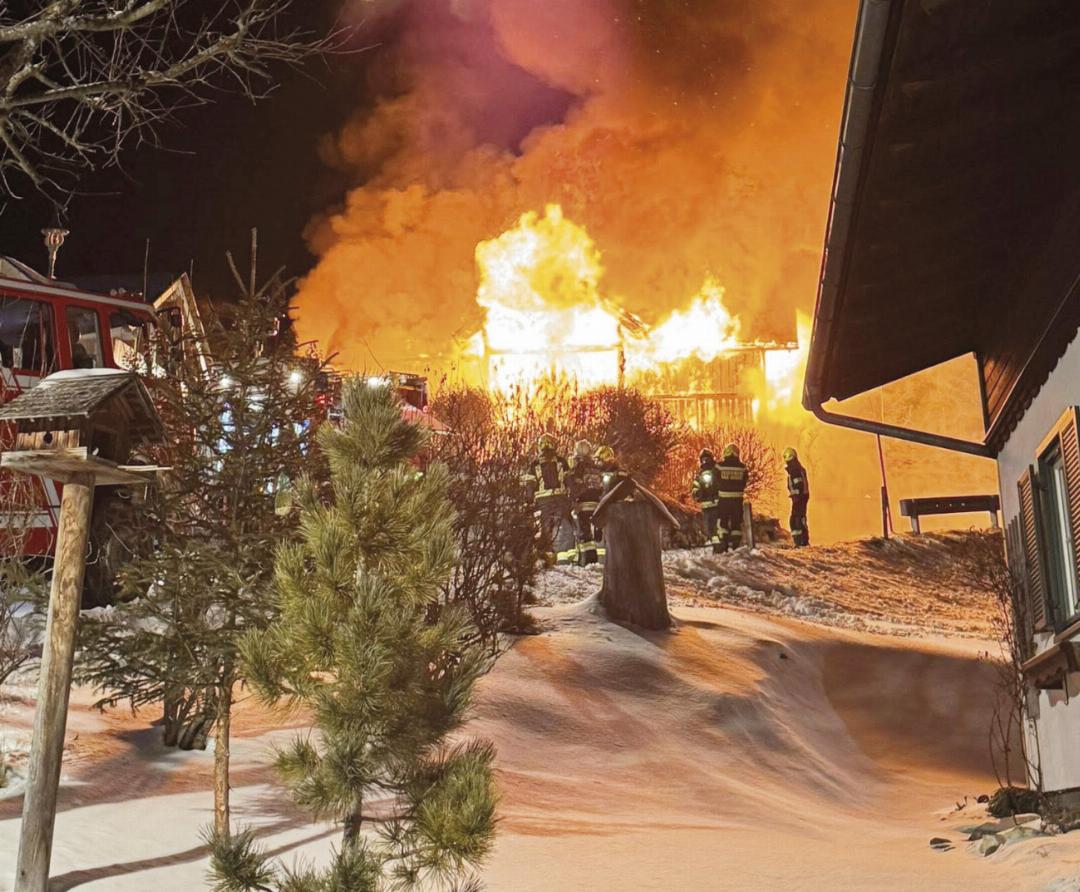 Großbrand in Altaussee. Foto: FF Reitern Großbrand in Altaussee. Foto: FF Reitern