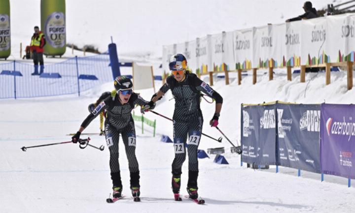 Sieg für Johanna Hiemer und Paul Verbnjak beim Mixed-Team-Rennen im Martelltal.

Foto: Ski Austria/Weigl