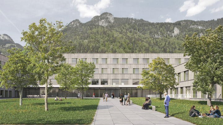 Bisher gibt es nur eine grafische Darstellung des Klinikums in Stainach. Seit der Übernahme der Regierungsverantwortung durch die FPÖ liegen die Vorbereitungen dafür auf Eis. Befürworter wollen noch nicht das Handtuch werfen. Grafik: ARGE F&S MJM