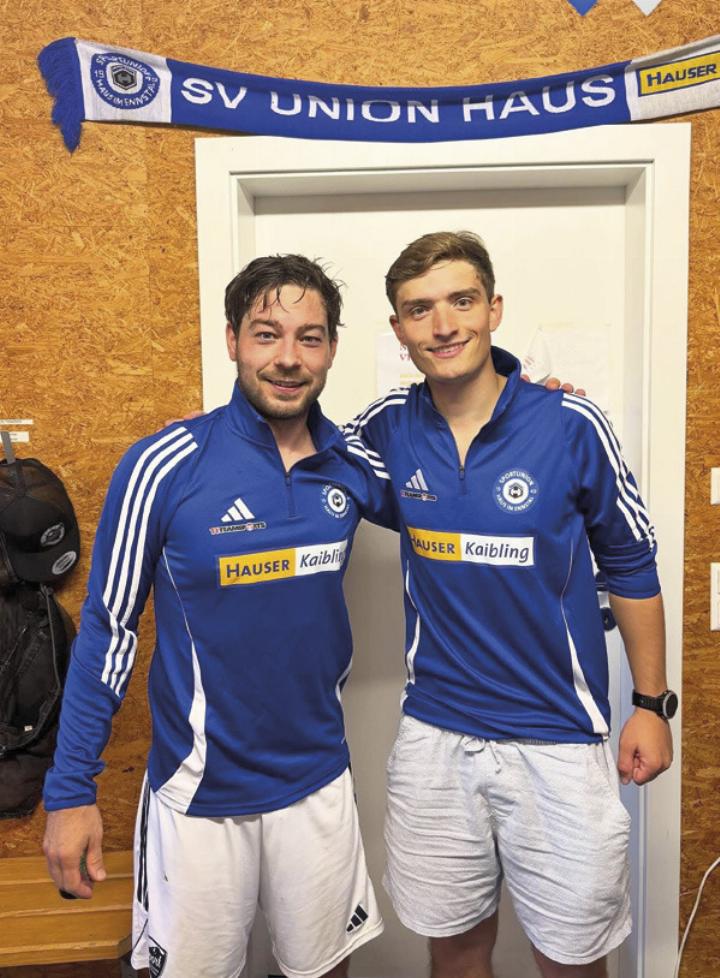 David Hutegger (links) und Neuzugang Hansgernot Kammler erzielten die Tore beim 2:0-Sieg des SV Haus gegen FC Gaishorn.