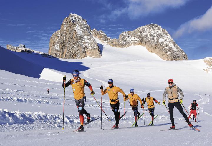 Die deutsche Langlauf-Nationalmannschaft bereitete sich am Dachstein auf die kommende Saison vor. 
Foto: Martin Huber