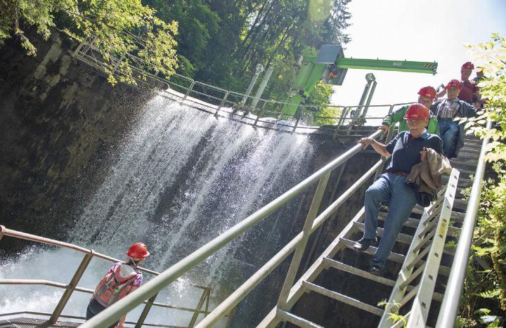 Der Druckrohr-Stollen des Kraftwerks Pruggern 1 wird am „Langen Tag der Energie“ öffentlich zugänglich gemacht. Die Staumauer im Sattental ist im Normalbetrieb nicht erreichbar.

Foto: Hans Johann