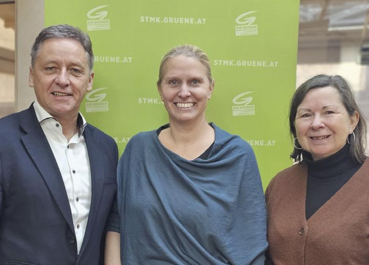 Lambert Schönleitner, Gundula Uray, Gerlinde Köhler (von links): Grünen-Team präsentierte Schwerpunkte für Bezirk. Foto: o.K. Lambert Schönleitner, Gundula Uray, Gerlinde Köhler (von links): Grünen-Team präsentierte Schwerpunkte für Bezirk. Foto: o.K.