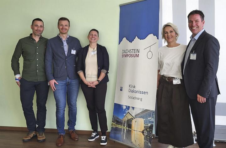Organisationskomitee des Symposiums: Jakob Fuchs, Lars Willems, Verena Arzberger, Alexandra Reimann und Marko Bergovec. Foto: Klinik Diakonissen
