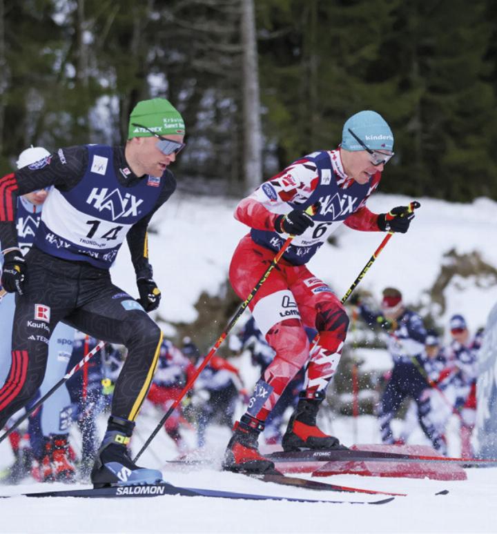 Der Ramsauer Kombinierer Franz-Josef Rehrl (rechts) zeigte in Trondheim mit zwei Podestplätzen groß auf.

Foto: ÖSV