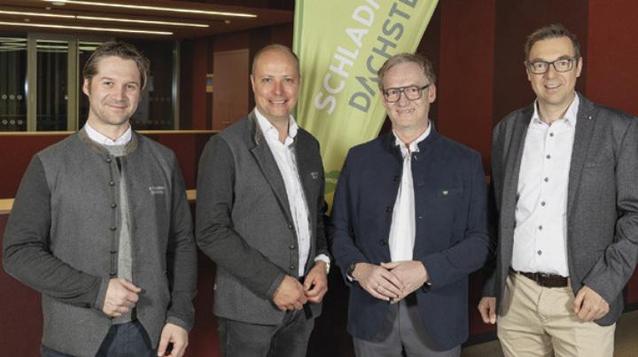 Die Spitze des Tourismusverbands Schladming-Dachstein: Franz Eisl (stellvertretender Vorsitzender), Mathias Schattleitner (Geschäftsführer), Andreas Keinprecht (Vorsitzender) und Gerhard Höflehner (Finanzreferent). 
Foto: Martin Huber