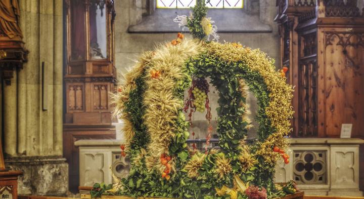 Die Erntedankkrone wird am kommenden Sonntag im Stift Admont gesegnet. 
Foto: Stift Admont