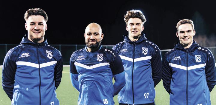 Die Zugänge des ATV Irdning (v.l.): Senad Buljubasic, Daniel Penz, Niklas Forstner und Dominik Pfennich. Foto: ATV