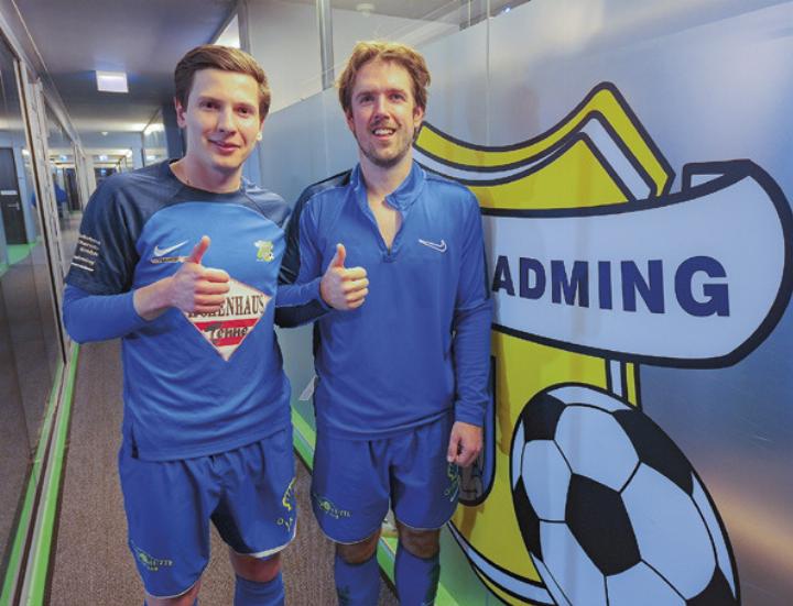 Antonio Solaja (links) und Johannes Felsner erzielten die Tore des FC Schladming beim 2:1-Heimsieg gegen Gamlitz.