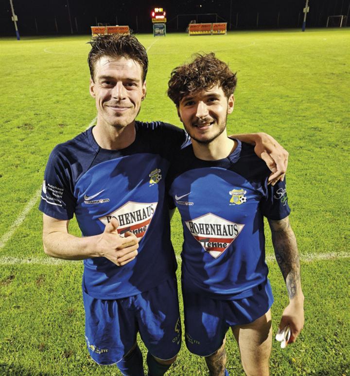 Sebastian Auer (links) und Daniel Krammel erzielten die Tore beim 2:2-Unentschieden des FC Schladming in Heiligenkreuz. Foto: FCS