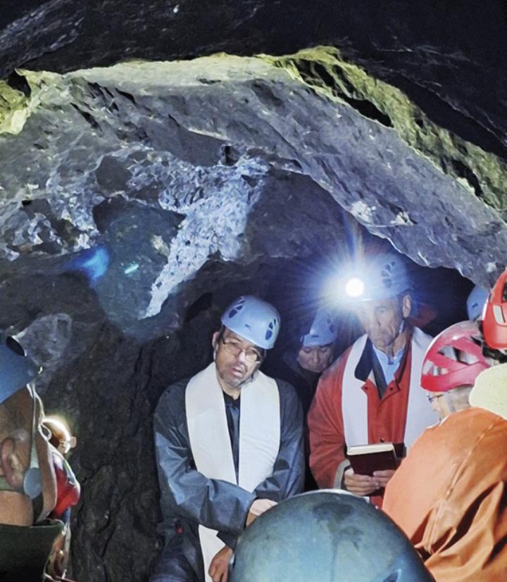 Im Silberbergwerk Bromriesen wurde die erste Stollenandacht abgehalten. 
Foto: o.K.