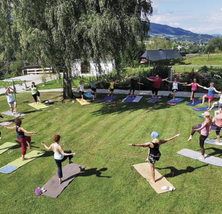 „Pilates mit Vitaminkick“ am Feuerle-Hof in Aigen. Foto: Landentwicklung Stmk.