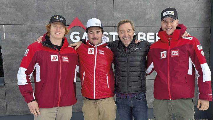 Erfolgreiches Team: Vincent Wieser, Luis Tritscher, Hans Knauß und Fabian Bachler (von links). Foto: © Hans Peter Steiner