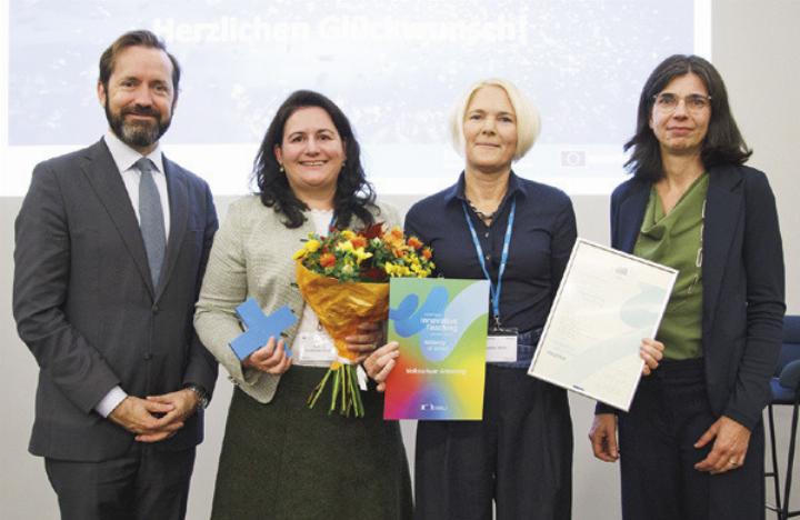 OeAD-Geschäftsführer Jakob Calice, Barbara Danklmaier-Pürcher, Daniela Warter und Catherine-Lea Danielopol-Hofer aus dem Bildungsministerium (v.l.). Foto: Rastegar