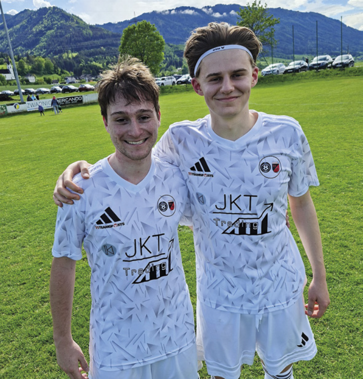 Marco Felsner (links) und Manuel Eder erzielten die Tore für Lassing beim 2:2-Remis gegen den WSV Liezen. Foto: SVL