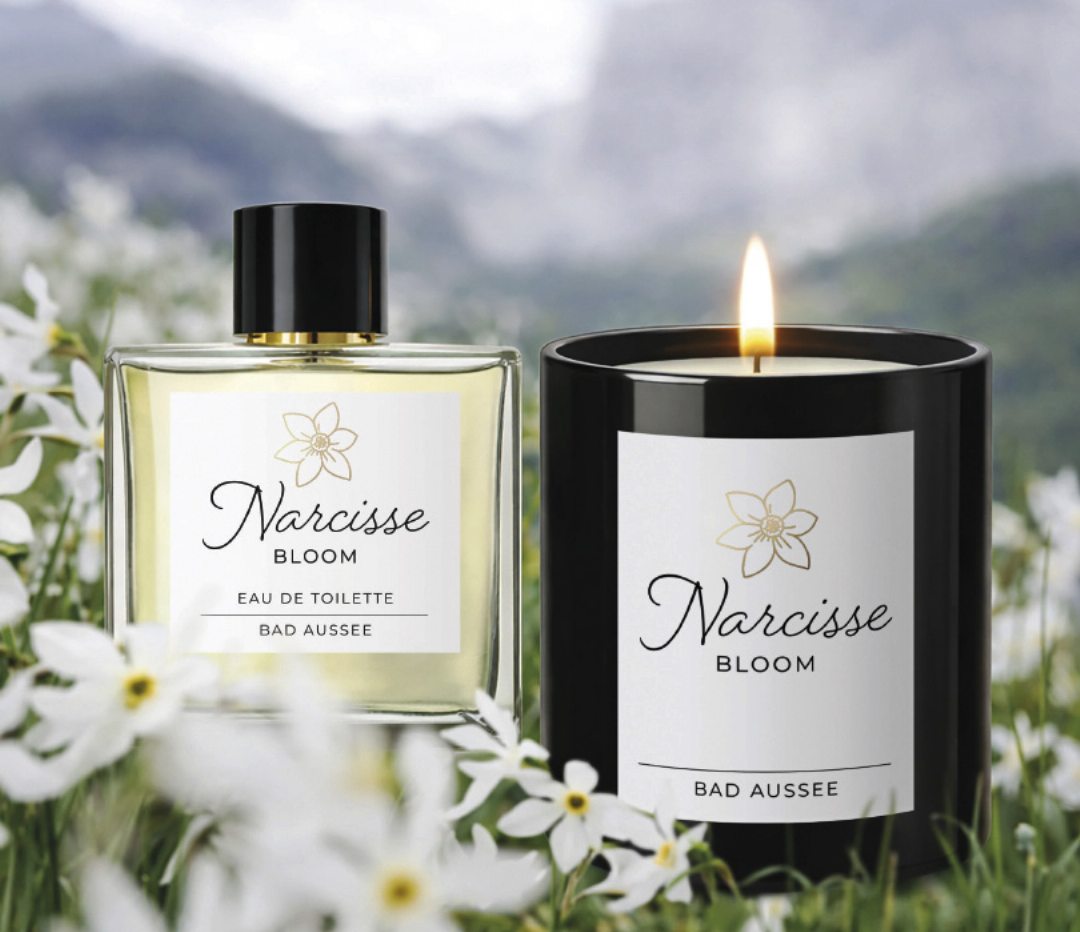Eine duftende Liebeserklärung an das Ausseerland: Das Narzissenparfum und die Narzissen-Duftkerze sind pünktlich zum Narzissenfest erhältlich. Foto: Grieshofer Eine duftende Liebeserklärung an das Ausseerland: Das Narzissenparfum und die Narzissen-Duftkerze sind pünktlich zum Narzissenfest erhältlich. Foto: Grieshofer