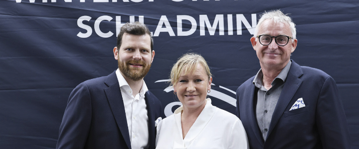 Obmann Georg Skopek, Präsidentin des ÖSV-Landesverbandes Renate Götschl und Obmann-Stv. Andreas Schwab. Foto: Hans Simonlehner