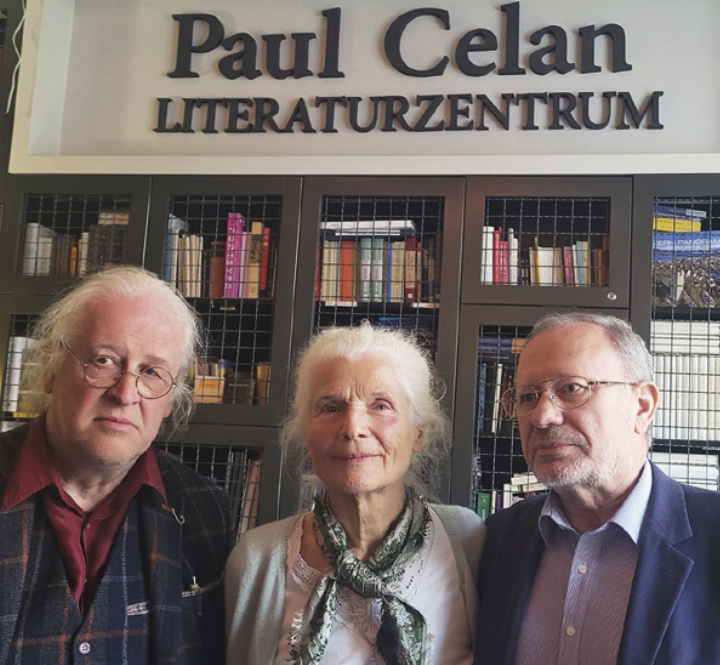 Johannes Daxner , Adelheid Picha und Petar Rychlo im Paul Celan Center. Foto: Hans Fuchs