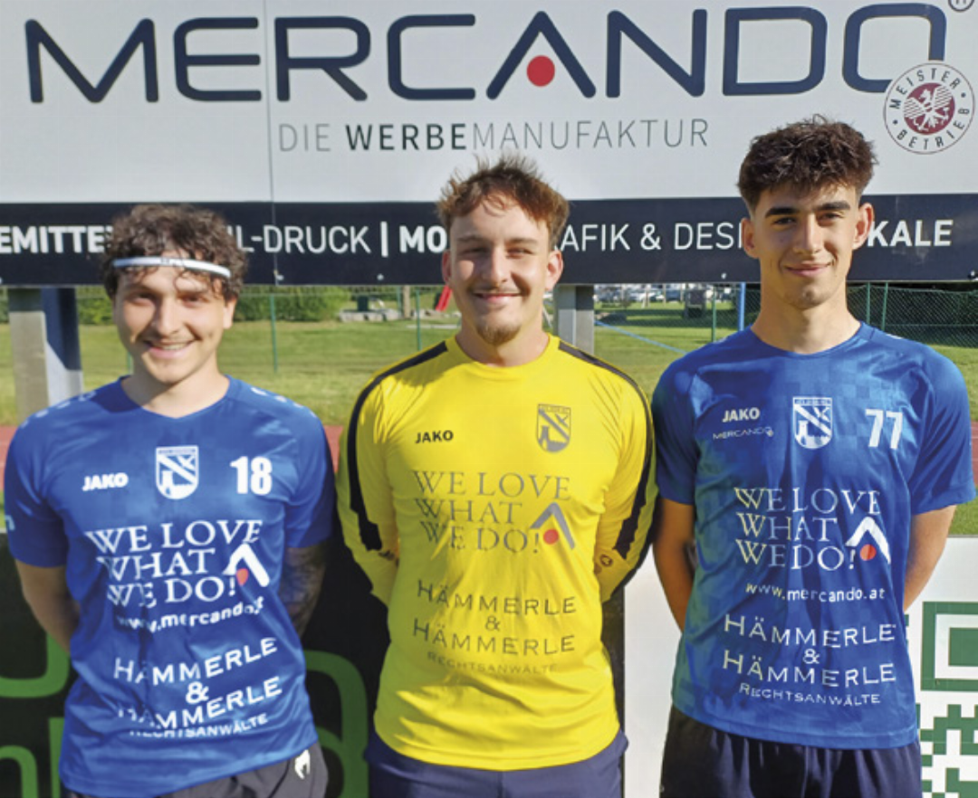 Die Neuzugänge des ATV Irdning (von links): Sebastian Paric, Benjamin Baltic, Alessandro Blazevic (nicht am Foto: Robert Adzaga). Die Neuzugänge des ATV Irdning (von links): Sebastian Paric, Benjamin Baltic, Alessandro Blazevic (nicht am Foto: Robert Adzaga).